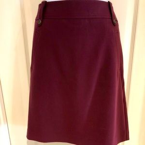 Size 10 Loft knee length skirt. NWT burgundy!